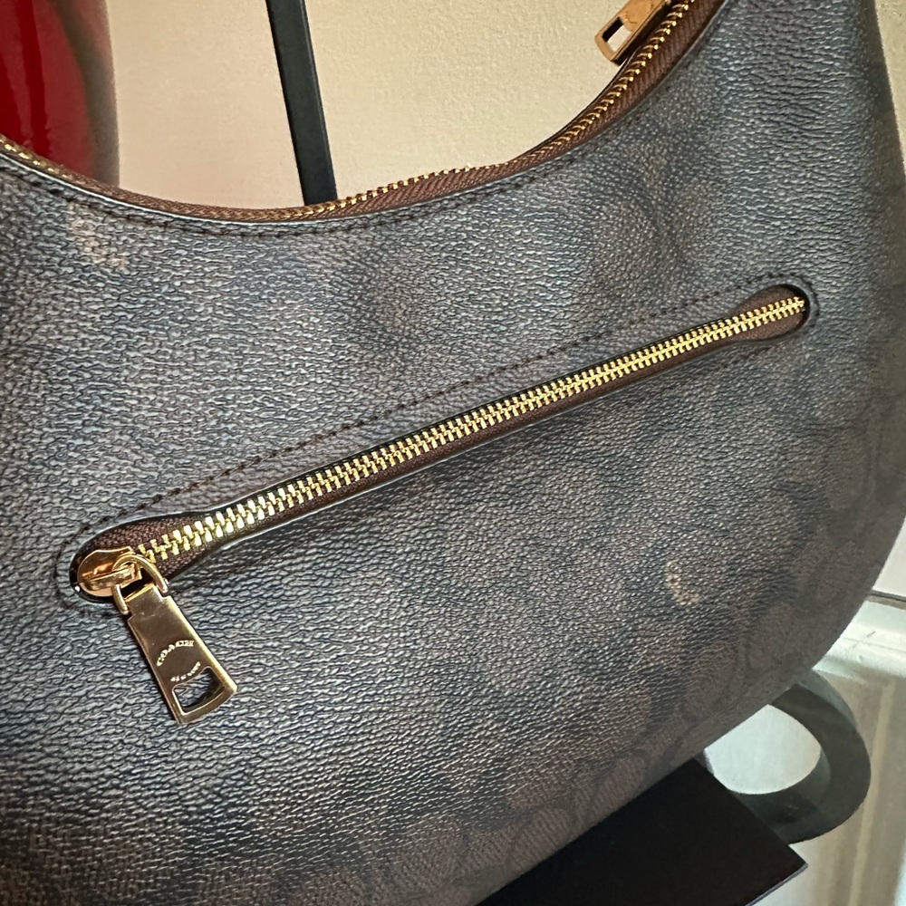 🌹BEAUTIFUL Coach • Teri Signature Leather Canvas Monogram Hobo Bag • EUC - Picture 5 of 15